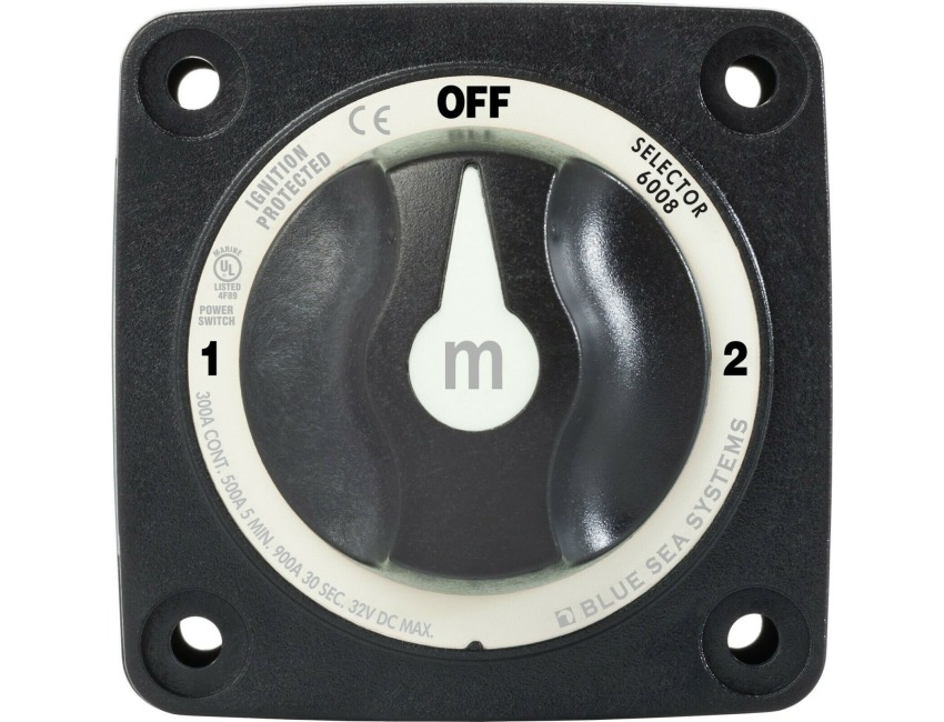 Blue Sea Battery Switch Mini Marine rated 3Position Black